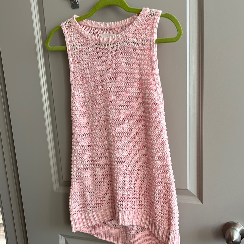 Pink Sleeveless Knit Top